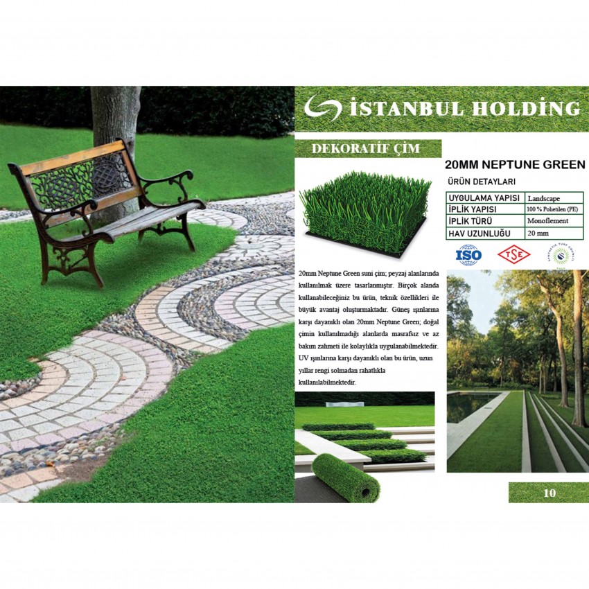 Profil Boru Neptune Green 20mm Çim Halılar