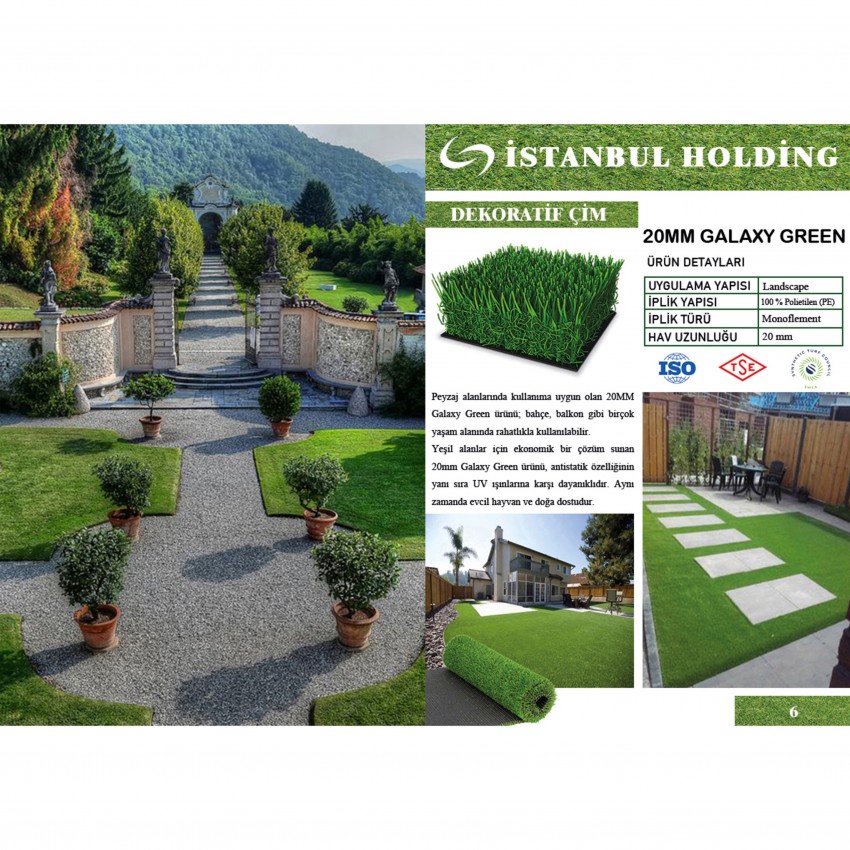 Profil Boru Galaxy Green 20mm Çim Halılar